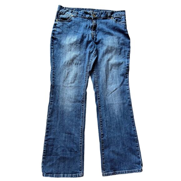 VTG ASHLEY STEWART Denim Bootcut Jeans Size 18W Y2K 2000s Casual Eclectic Chic - Picture 1 of 15